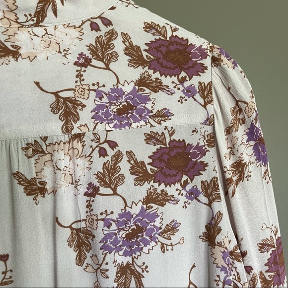 Free People Easy Girl Bell Sleeve Floral Blouse XS - Picture 14 of 16